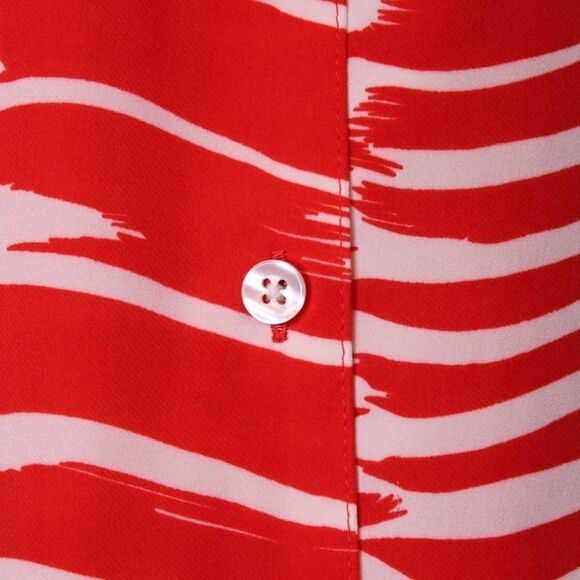 CAbi Red & White Brushstroke Print Dress Sz. Small - Picture 8 of 11